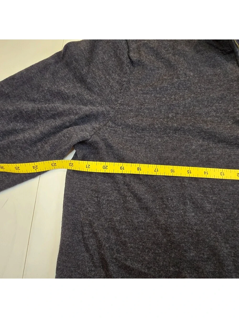 Joseph Abboud 100% Extra Fine Merino Wool Quarter Zip Sweater Size 2XL Tall Gray